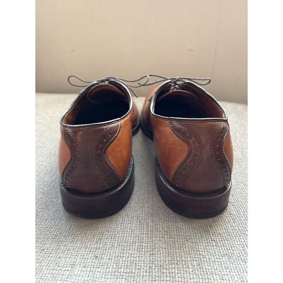 Allen Edmonds Shelton Two Tone Saddle‎ Oxford Brown Dress Shoe men SZ 14B EUC main image 8